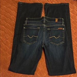 7 For All Mankind Dark Blue Boot Cut Jeans